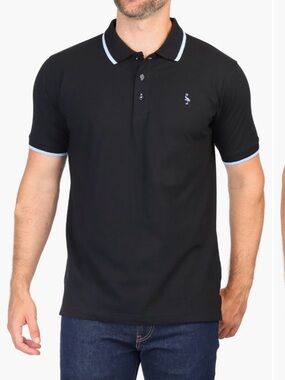 Tailorbyrd Micro Tipped Jersey Knot Polo Shirt Men’s Large Black Golf